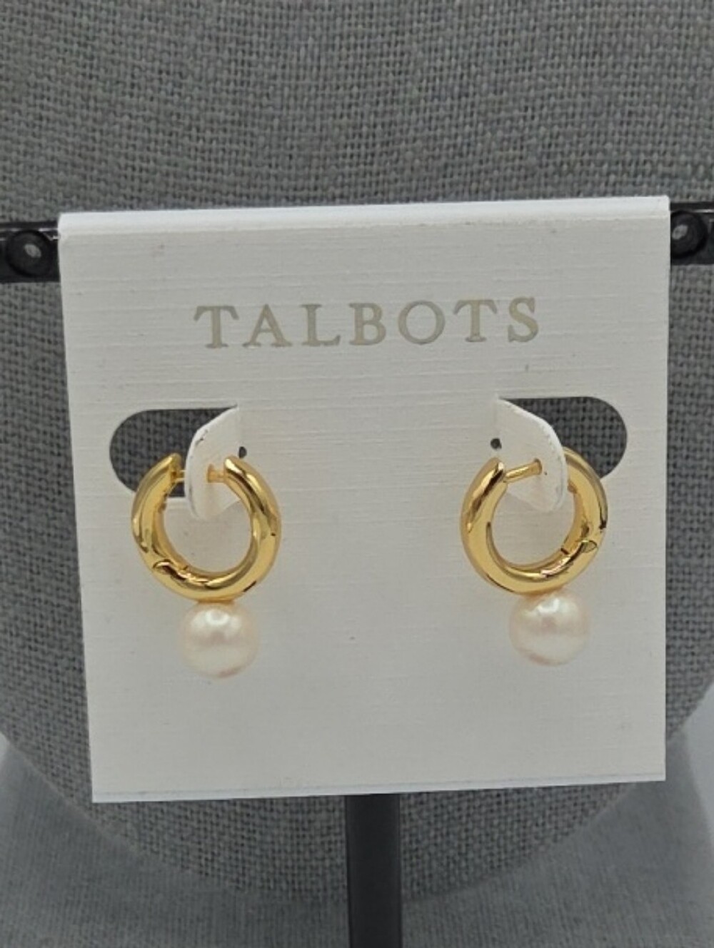 5 for $25! Talbots Gold Tone Hoop Earrings with Pearl Drop